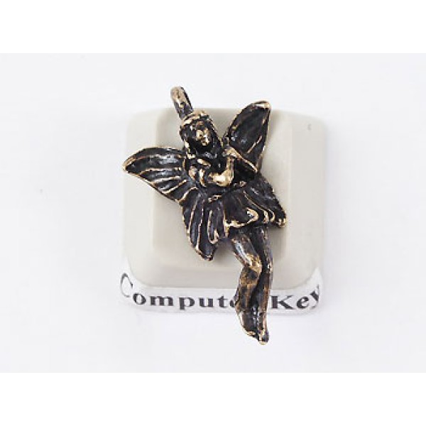Charm, Fairy, antiqued brass