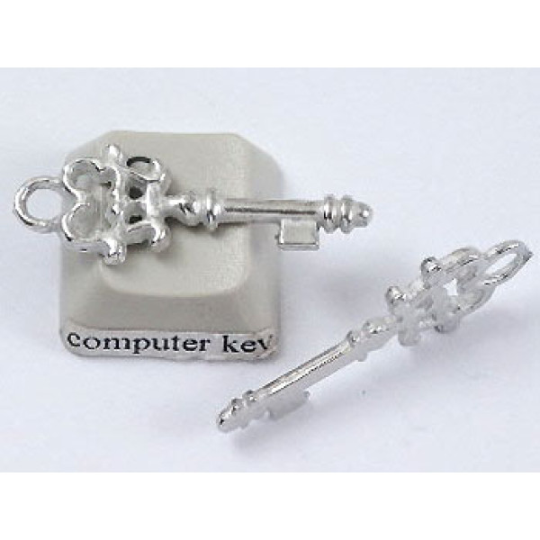 Key, 30mm, pewter charm