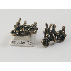 Pewter Charm, Motorbike, antiqued brass