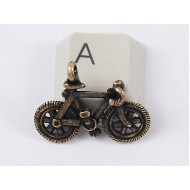 Pewter charm, Bicycle, antiqued brass