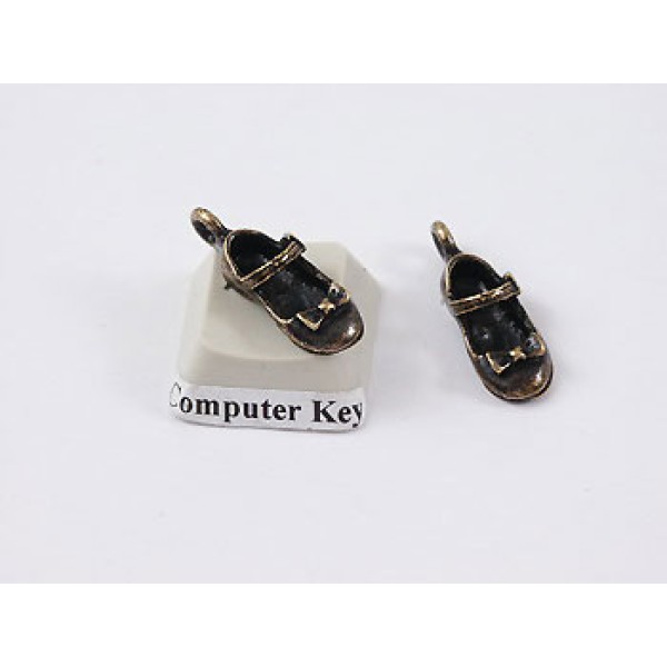 Charm, Mary-Jane Shoe, antiqued brass