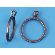 Penny Bezel, antiqued copper, fits New Zealand, Australian, British penny, exclusive, make your own penny pendant