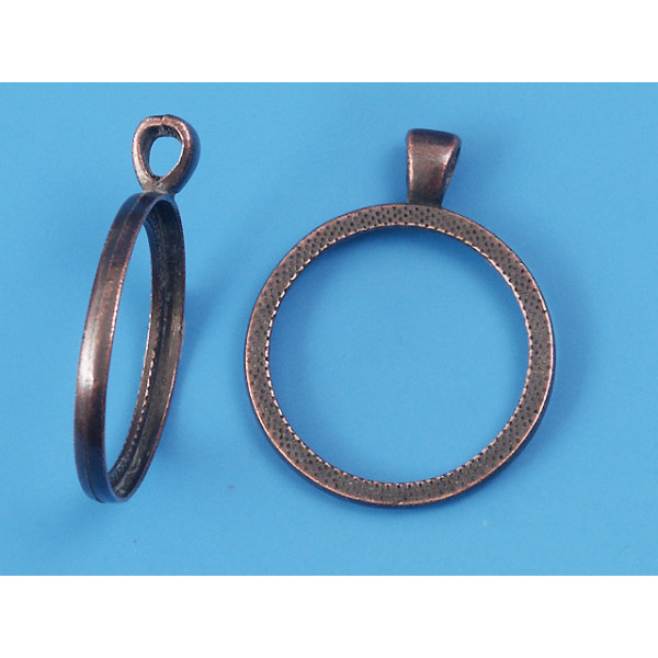 Penny Bezel, antiqued copper, fits New Zealand, Australian, British penny, exclusive, make your own penny pendant