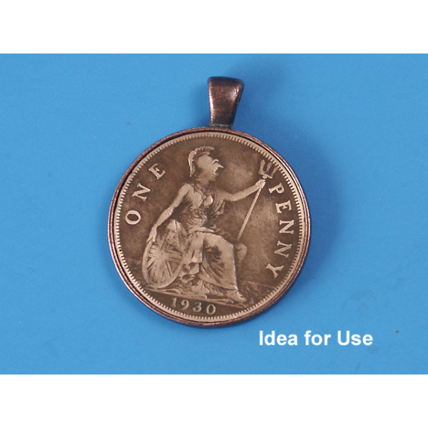 Penny Bezel, antiqued copper, fits New Zealand, Australian, British penny, exclusive, make your own penny pendant
