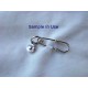 DISCOUNT: Mini Kilt Pin style Brooch, 28mm, nickel free nickel colour