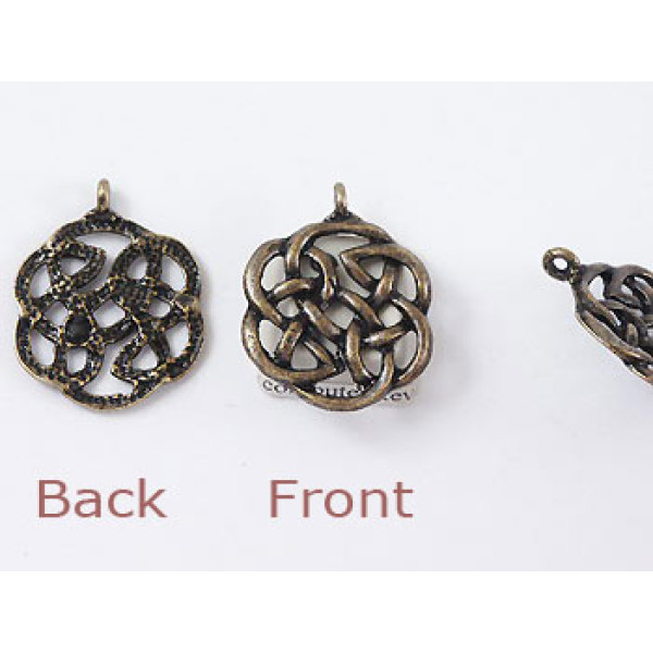 Charm, Celtic Knot, antiqued brass