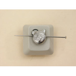 Pewter Bead, Cat Face