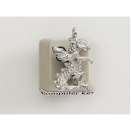 Pewter Charm, Dragon, sitting