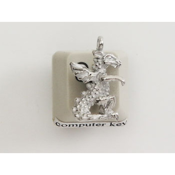 Pewter Charm, Dragon, sitting