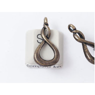 Charm, NZ Infinity Loop, antiqued brass