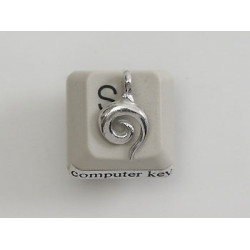 Pewter Charm, tiny NZ Koru spiral, with sideways loop