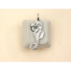 Pewter Charm, Seahorse, small, sideways loop, two sided