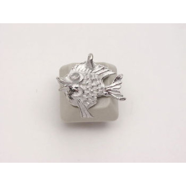 Pewter Charm, Fish, Lippy Fish