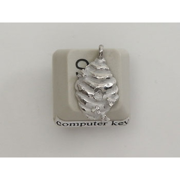 Pewter Charm, Bee Hive, single sided