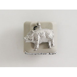 Pewter Charm, Pig, tiny hog