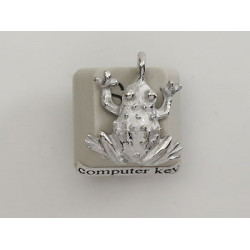 Pewter Charm, Frog, spotted