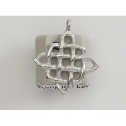 Pewter Charm, Celtic Knot, diamond