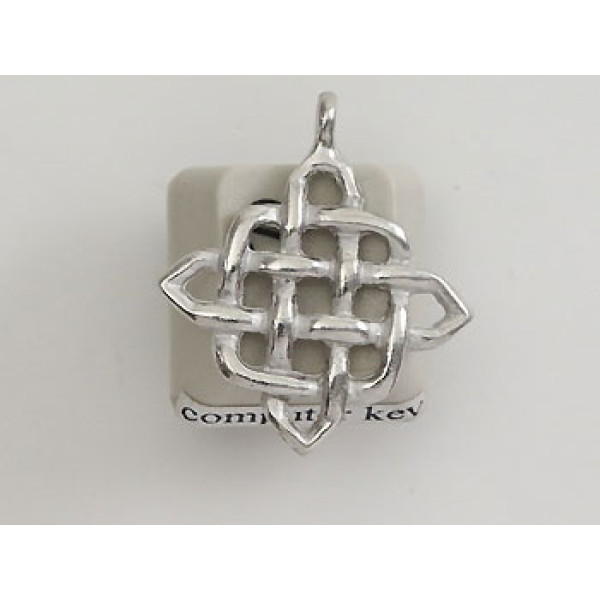 Pewter Charm, Celtic Knot, diamond