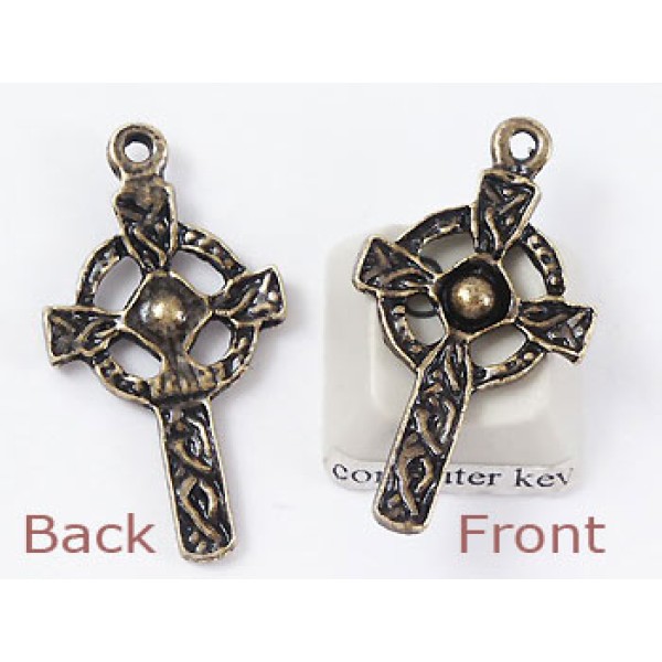 Celtic Cross, antiqued brass