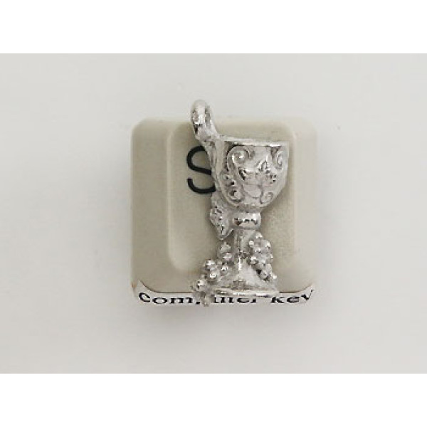 Pewter Charm, Wine Goblet with Grapes