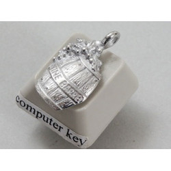 Pewter Charm, Wine Barrel with grapes