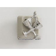 Pewter Charm, Wine Glasses, crossed pair