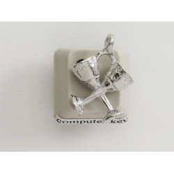 Pewter Charm, Wine Glasses, crossed pair