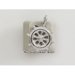 Pewter Charm, Nautical, Ships Wheel