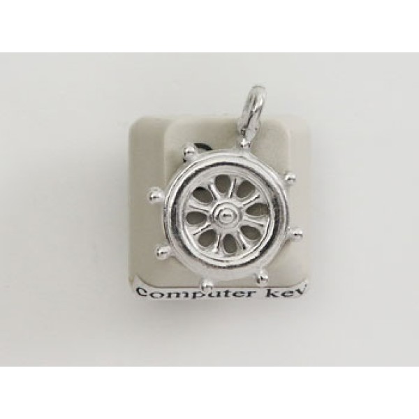 Pewter Charm, Nautical, Ships Wheel