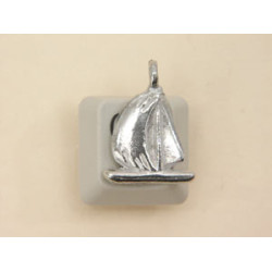Pewter Charm, Yacht, two sided