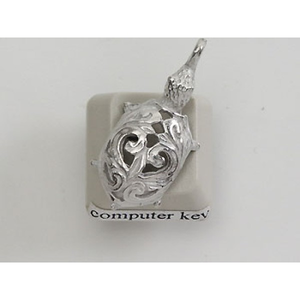 Pewter Charm, Turtle with engraved Filigree