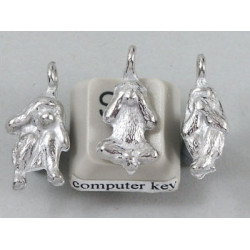 Pewter Charms, Lucky Monkies, set 3