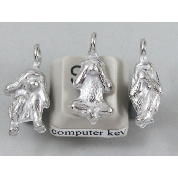Pewter Charms, Lucky Monkies, set 3