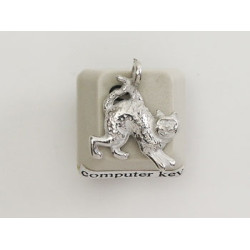 Pewter Charm, Cat, Arched Back