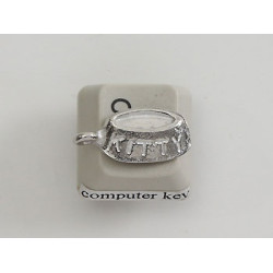 Pewter Charm, Cat theme, Kitty Bowl