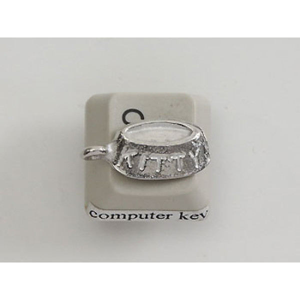 Pewter Charm, Cat theme, Kitty Bowl