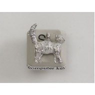 Pewter Charm, Cat Tail Up