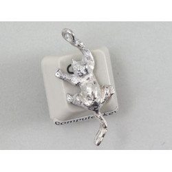 Pewter Charm, Cat Hanging On, sml