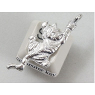 Pewter Charm, Cat, hanging, double sided