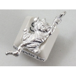 Pewter Charm, Cat, hanging, double sided