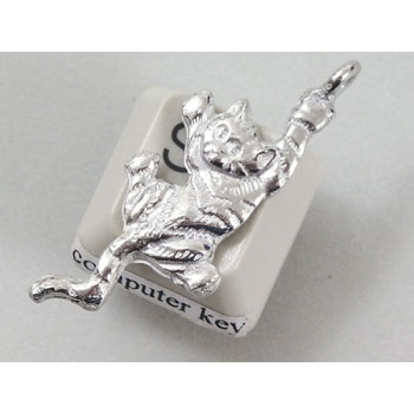 Pewter Charm, Cat, hanging, double sided