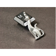 Pewter Charm, Cat, tall, double sided