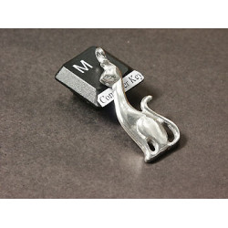 Pewter Charm, Cat, tall, double sided