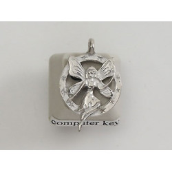Pewter Charm, Fairy, in Circle