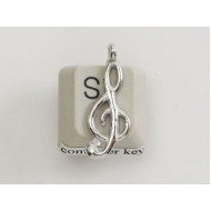 Pewter Charm, Music, Treble Clef, two sided