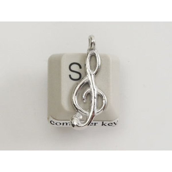 Pewter Charm, Music, Treble Clef, two sided