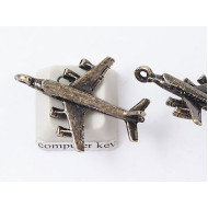 Charm, Plane, antiqued brass