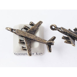 Charm, Plane, antiqued brass