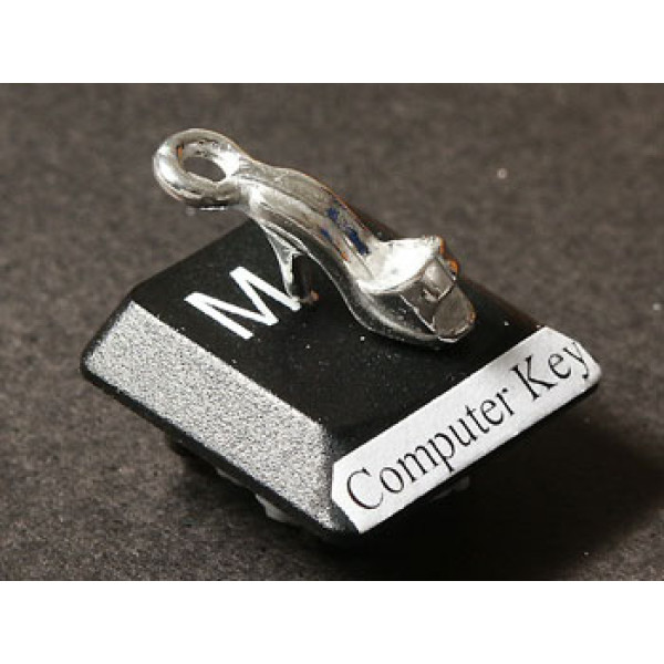 Pewter Charm, Shoe, with high heel