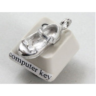 Pewter Charm, Mary Jane Shoe, with buckle and bow